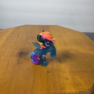My Little Pony Rainbow Dash Figure Blue Hasbro 2010 Pegasus Lightning Bolt Cutie